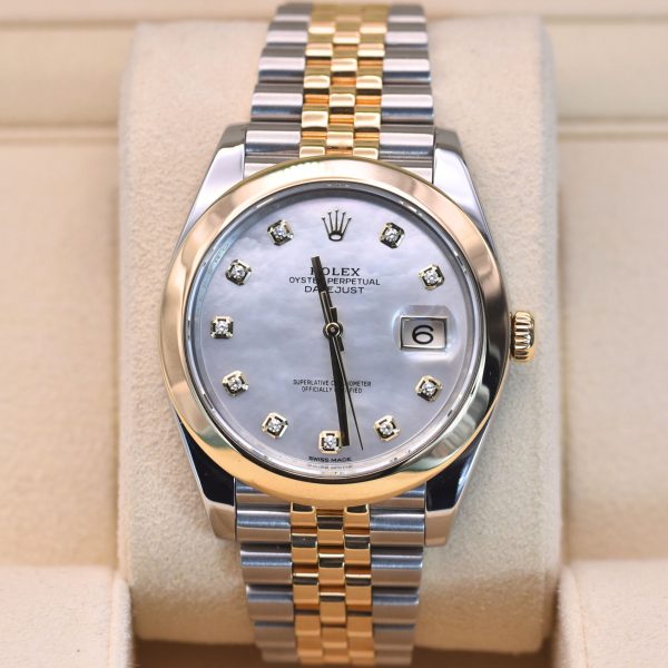 Rolex Datejust 41mm, ref 126303, mother of pearl diamond dial