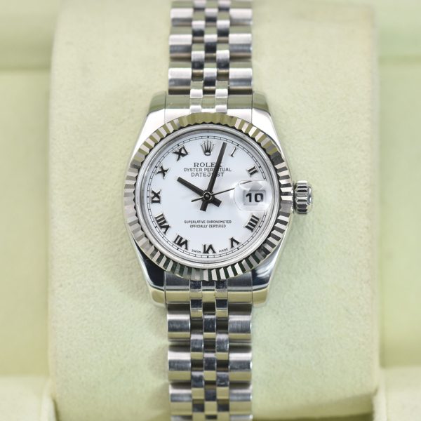 Rolex Datejust 26mm ref 179174, white roman dial